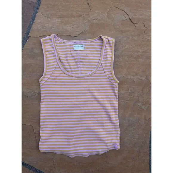 Free People Kate Tee Stripe, Pink Orange Combo, XL - Picture 1 of 3